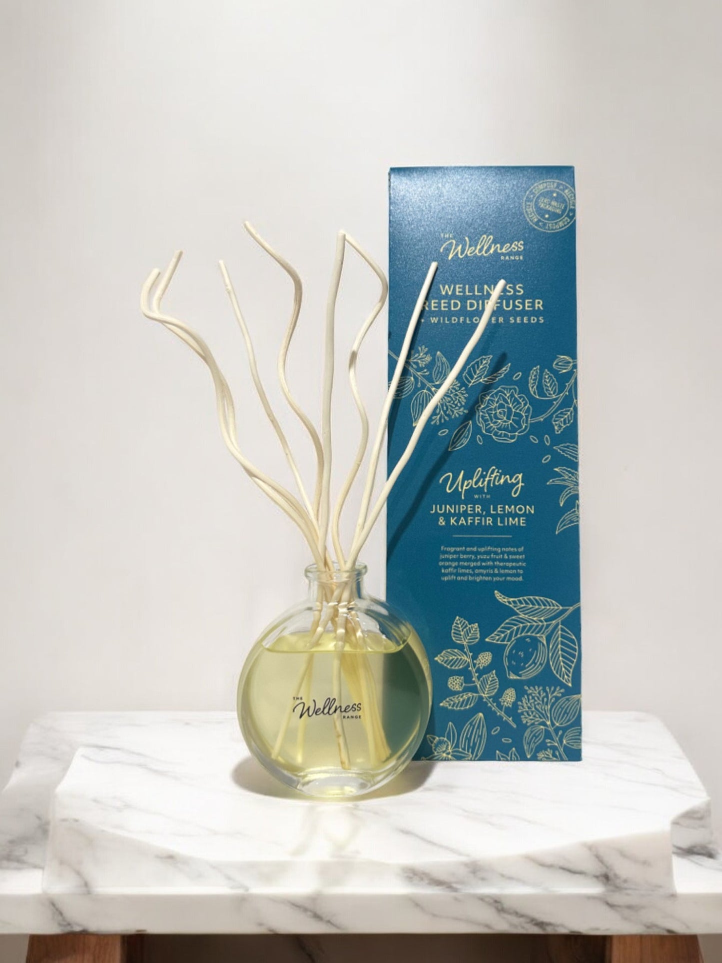 Uplift Wellness Reed Diffuser with Juniper, Lemon & Kaffir Lime