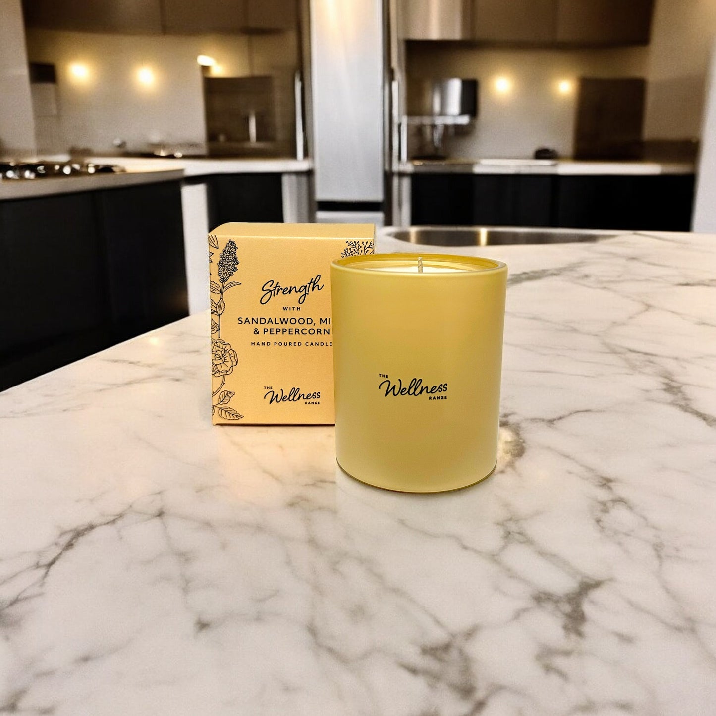 Strength Sandalwood, Mint & Peppercorn Wellness Glass Candle