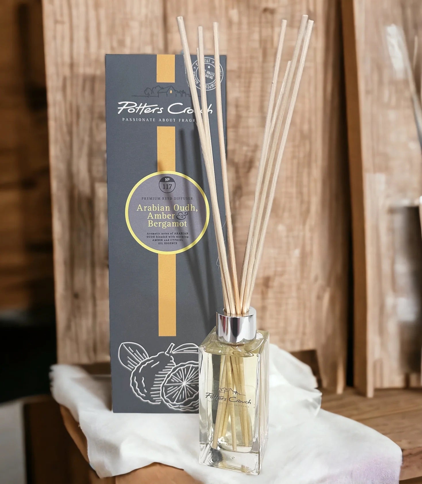 Arabian Oudh, Amber & Bergamot Reed Diffuser – Potters Crouch Candles