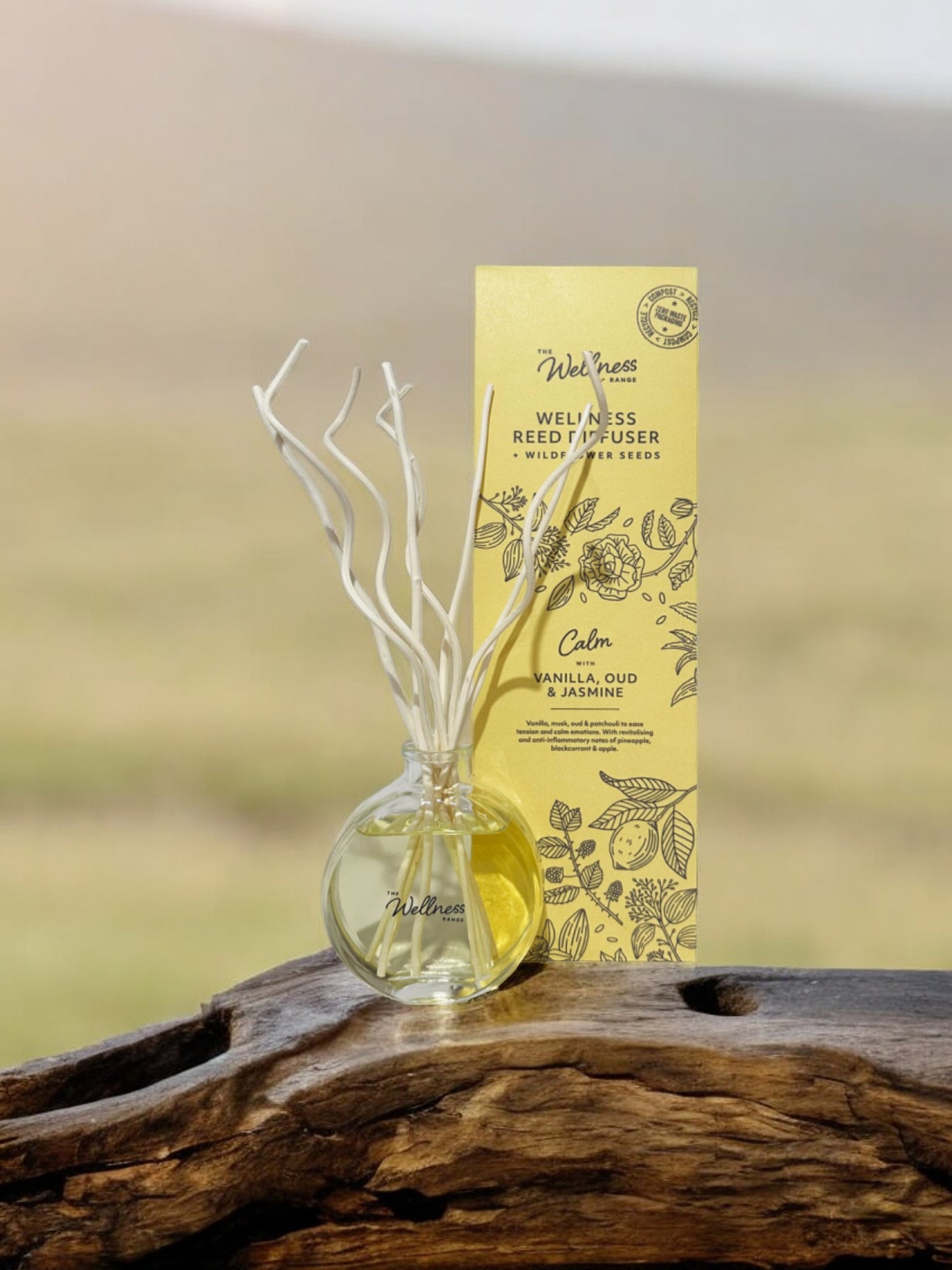 Calm Wellness Reed Diffuser with Vanilla, Oud & Jasmine