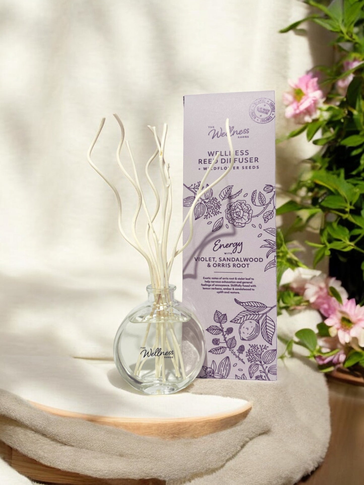 Energy Wellness Reed Diffuser with Violet, Sandalwood & Orris Root