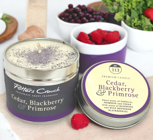A fabulous sweet delicate fragrance of gentle warming cedar with a dash of blackberry & primrose.