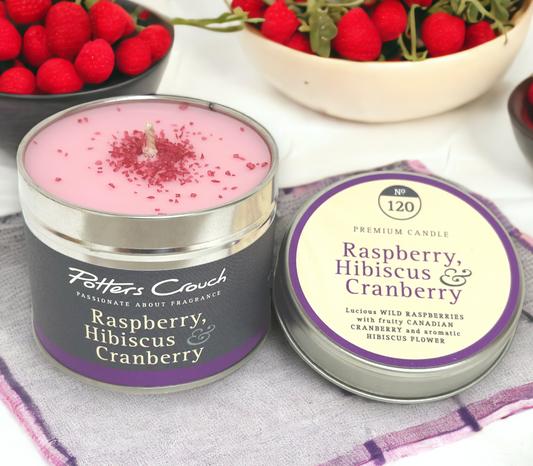 Juicy raspberry with aromatic cranberries & hibiscus flower.