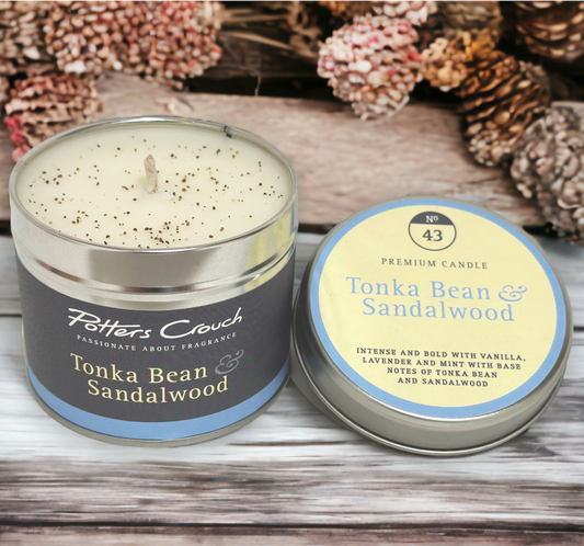 Aromatic & fresh with gentle masculinity. Tonka bean & sandalwood blended with vanilla for a bold fragrance.